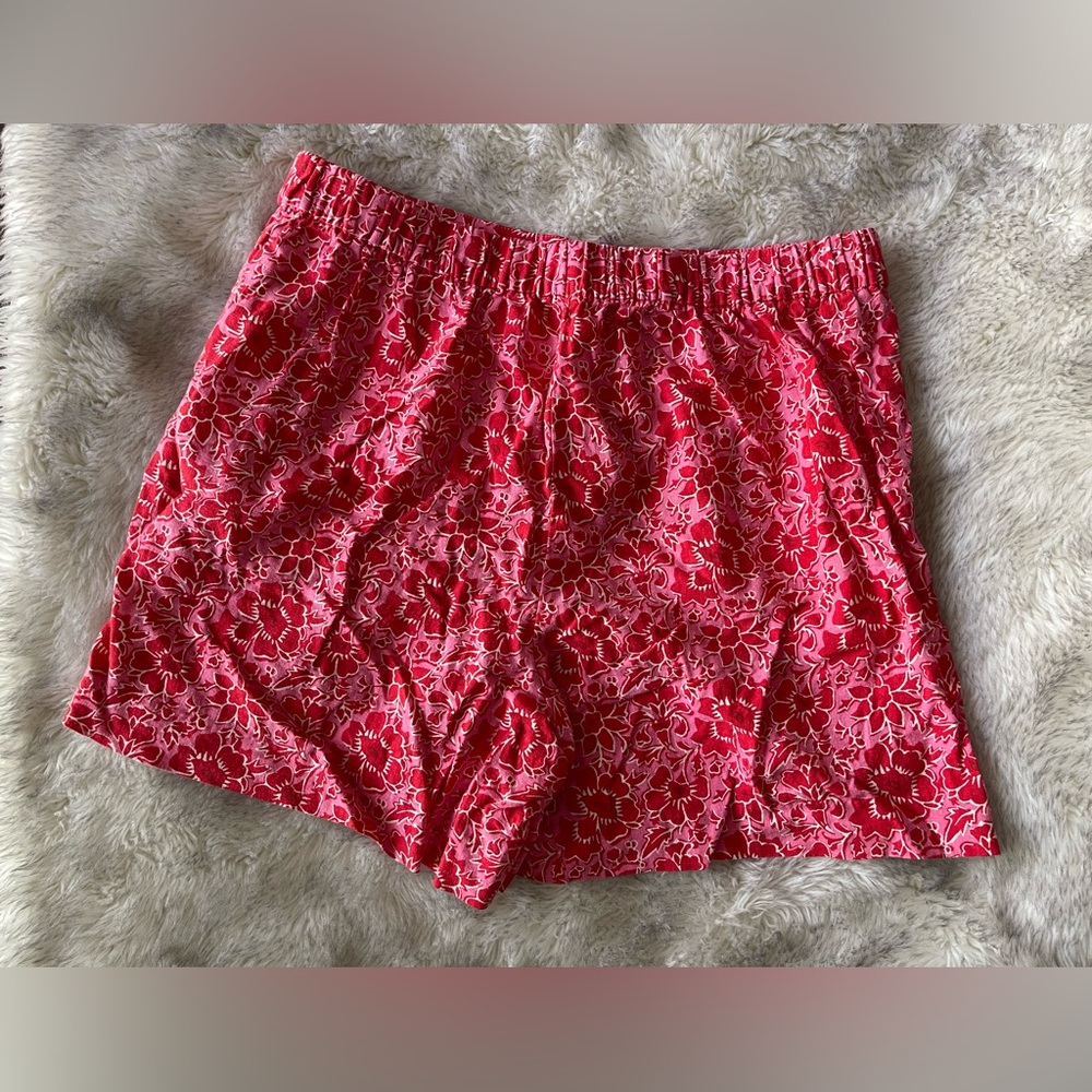 J. Crew Pink and Red Floral High Waist Shorts - Picture 2 of 5